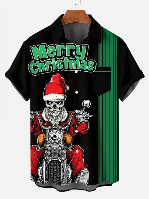 Men's Christmas Funny Graphic Short Sleeve Hawaiian Shirt